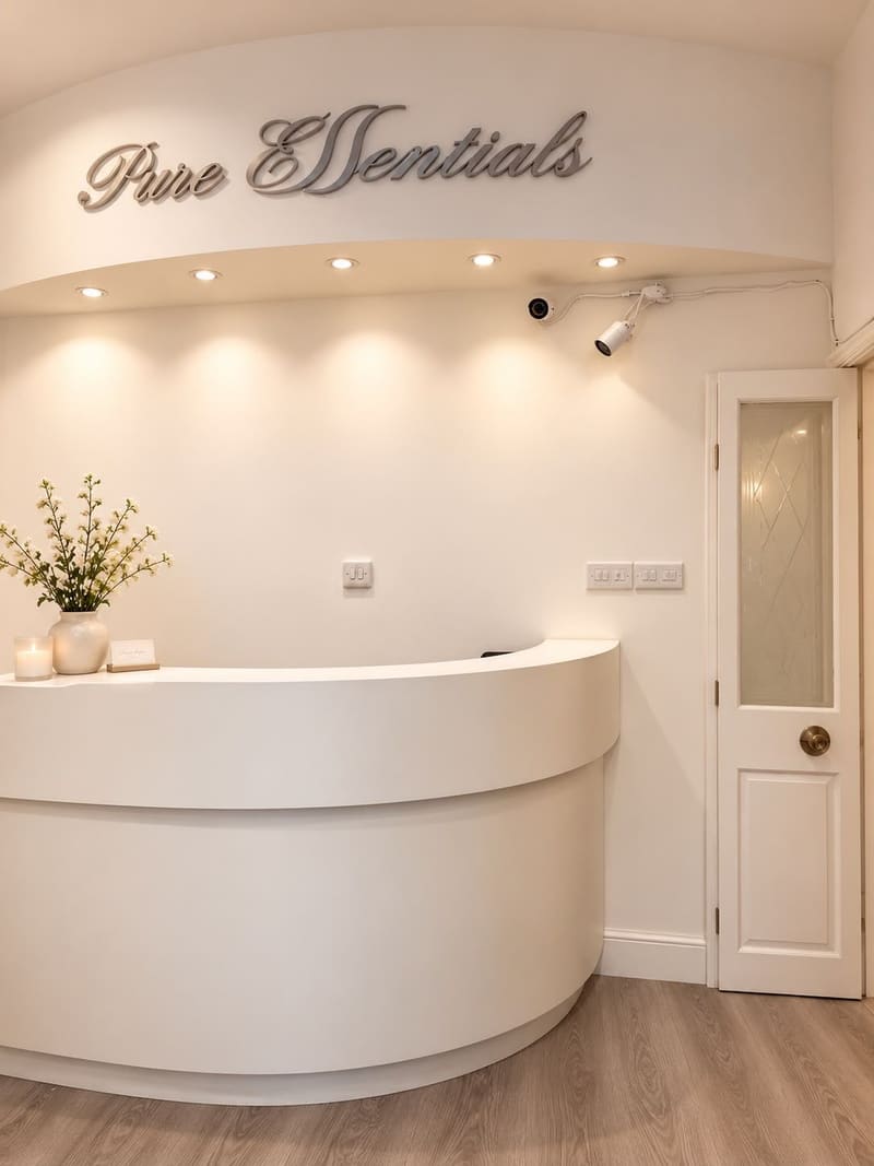 The reception desk at Pure Essentials London, King's Cross